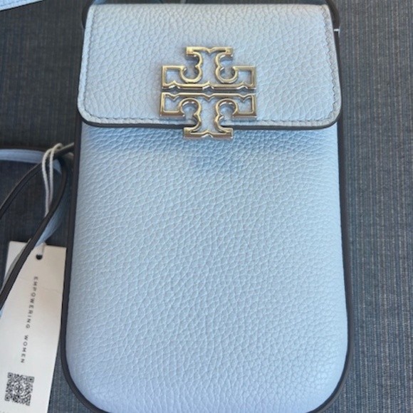 Tory Burch Britten Phone Crossbody in Blue Mist - NEW w/tags - Picture 2 of 5